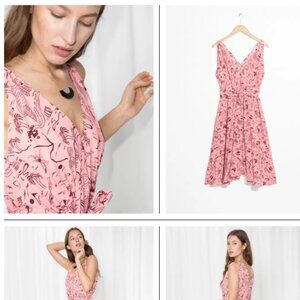 Paris AlteLier & OTHER STORIES Tropical Map Print Midi Dress Size 2